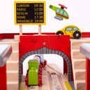 Circuit avec gare centrale en bois 